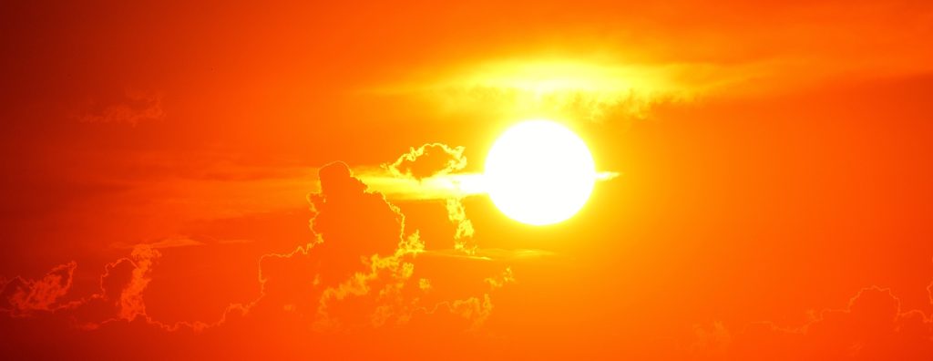 sun setting in the sky