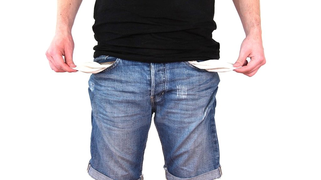 broke no money