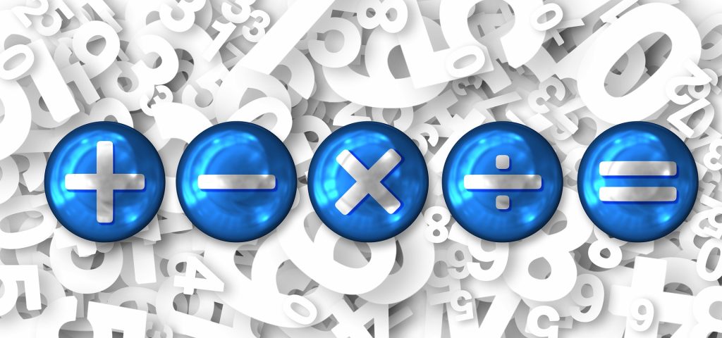 calculations and math symbols
