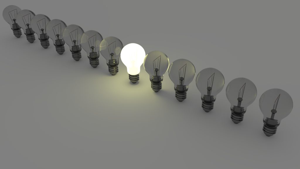 light bulb standing out